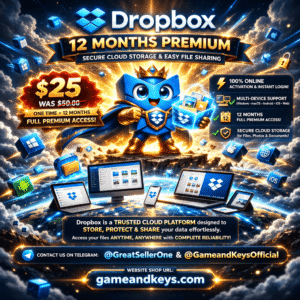 Dropbox Plus 1-Year Subscription - Personal Cloud Storage Plan