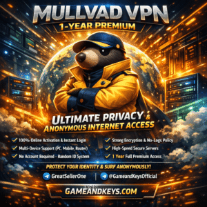 Mullvad VPN Premium 1 Year Plan – Flat Rate, Top Privacy, No-Logs