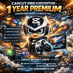 CapCut Pro Subscription – 1 Years Premium – Advanced Video Editing & AI Creative Tools